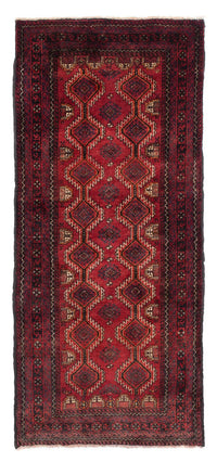 Alfombra de pasillo Alfombra Belutsch - 164 x 80 cm - rojo oscuro