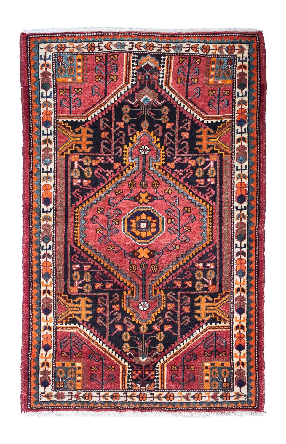 Alfombra persa - Nómada - 142 x 90 cm - rojo claro