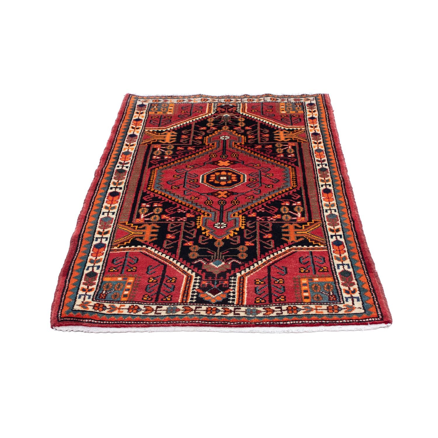 Alfombra persa - Nómada - 142 x 90 cm - rojo claro