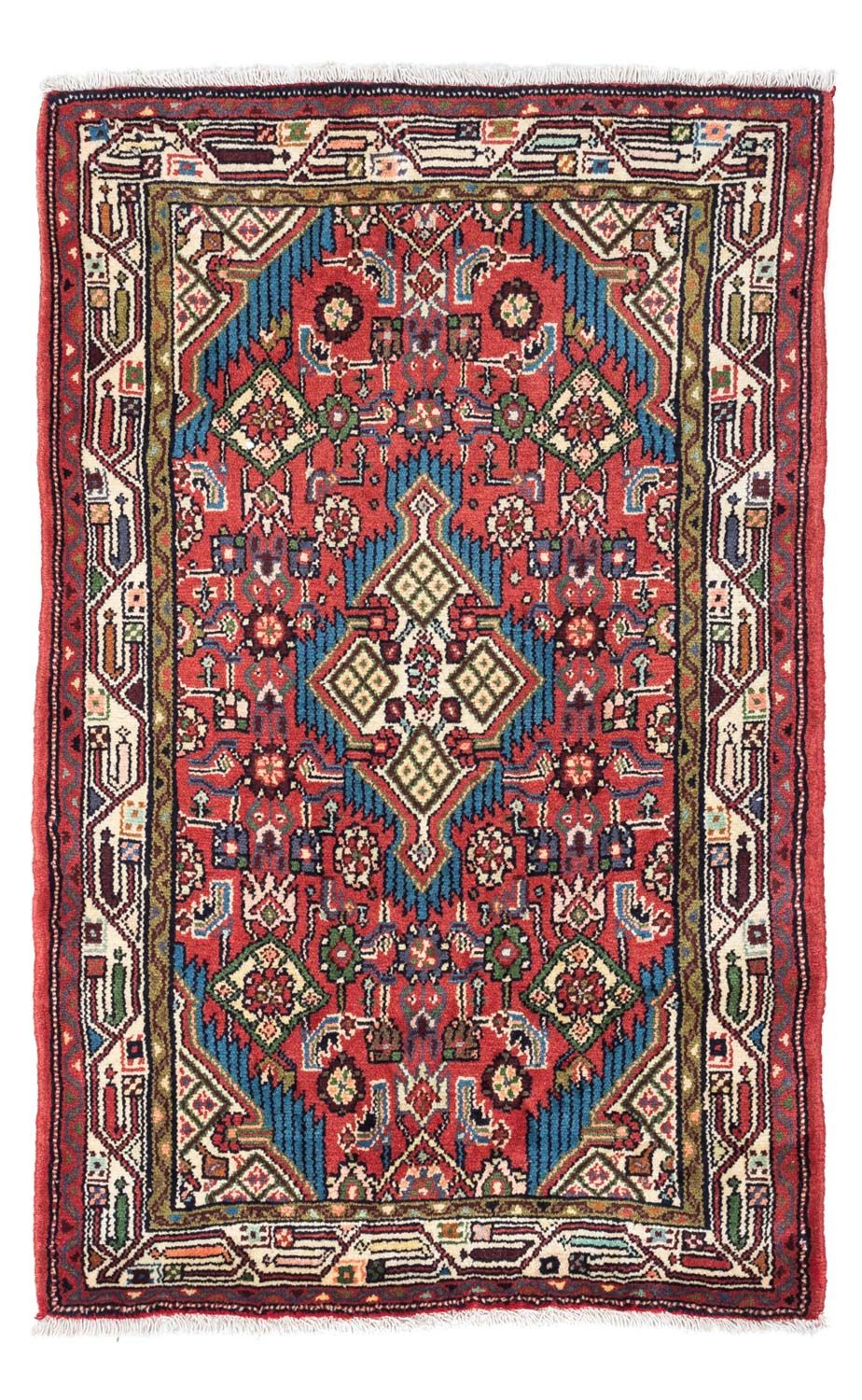 Alfombra persa - Nómada - 128 x 80 cm - rojo claro