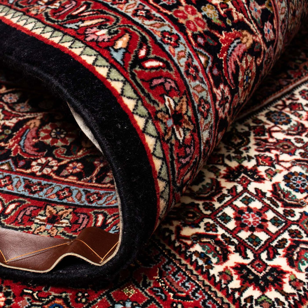 Alfombra persa - Bidjar - 253 x 200 cm - rojo oscuro