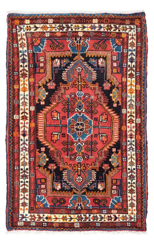 Alfombra persa - Nómada - 122 x 80 cm - rojo claro