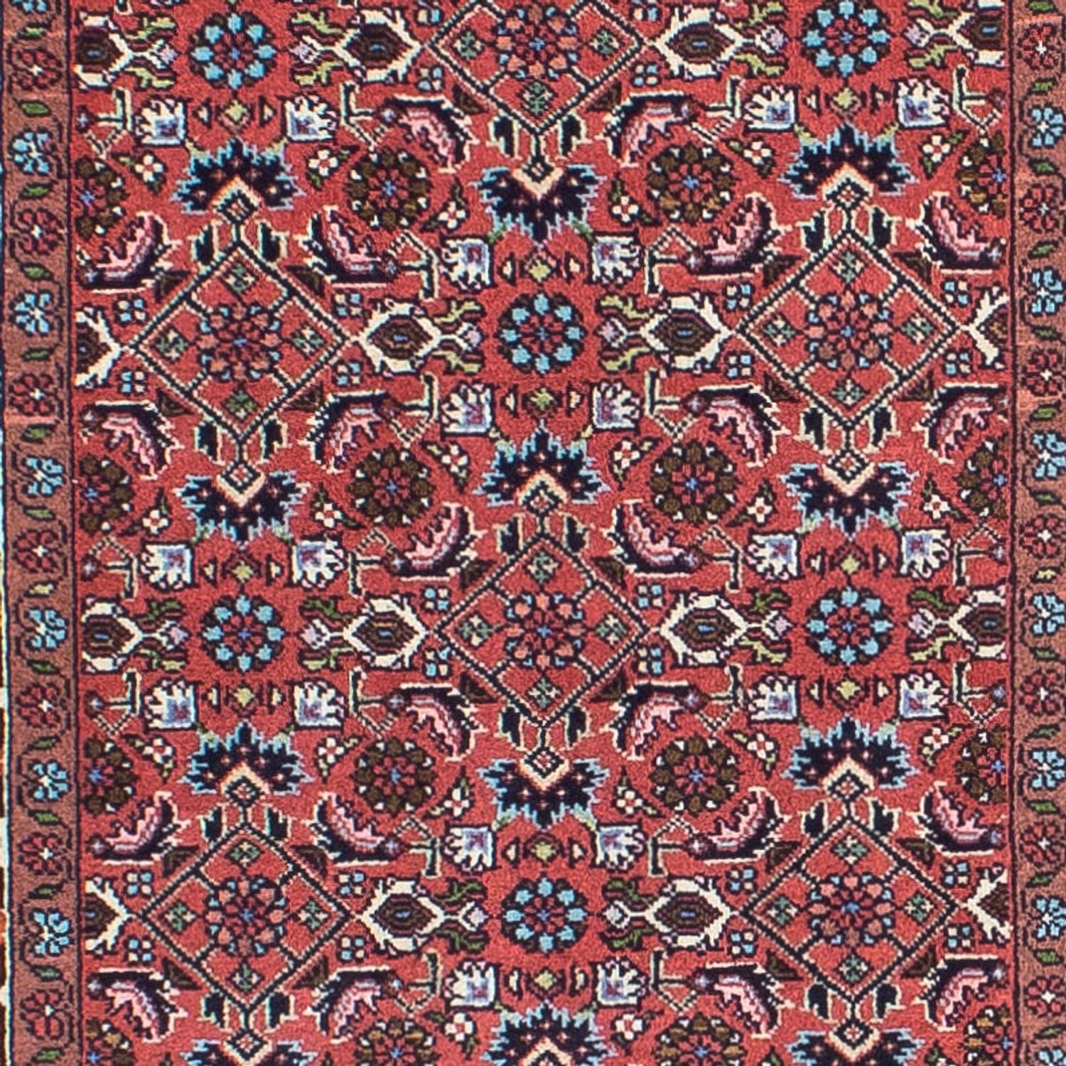 Alfombra de pasillo Alfombra persa - Bidjar - 296 x 81 cm - rojo claro