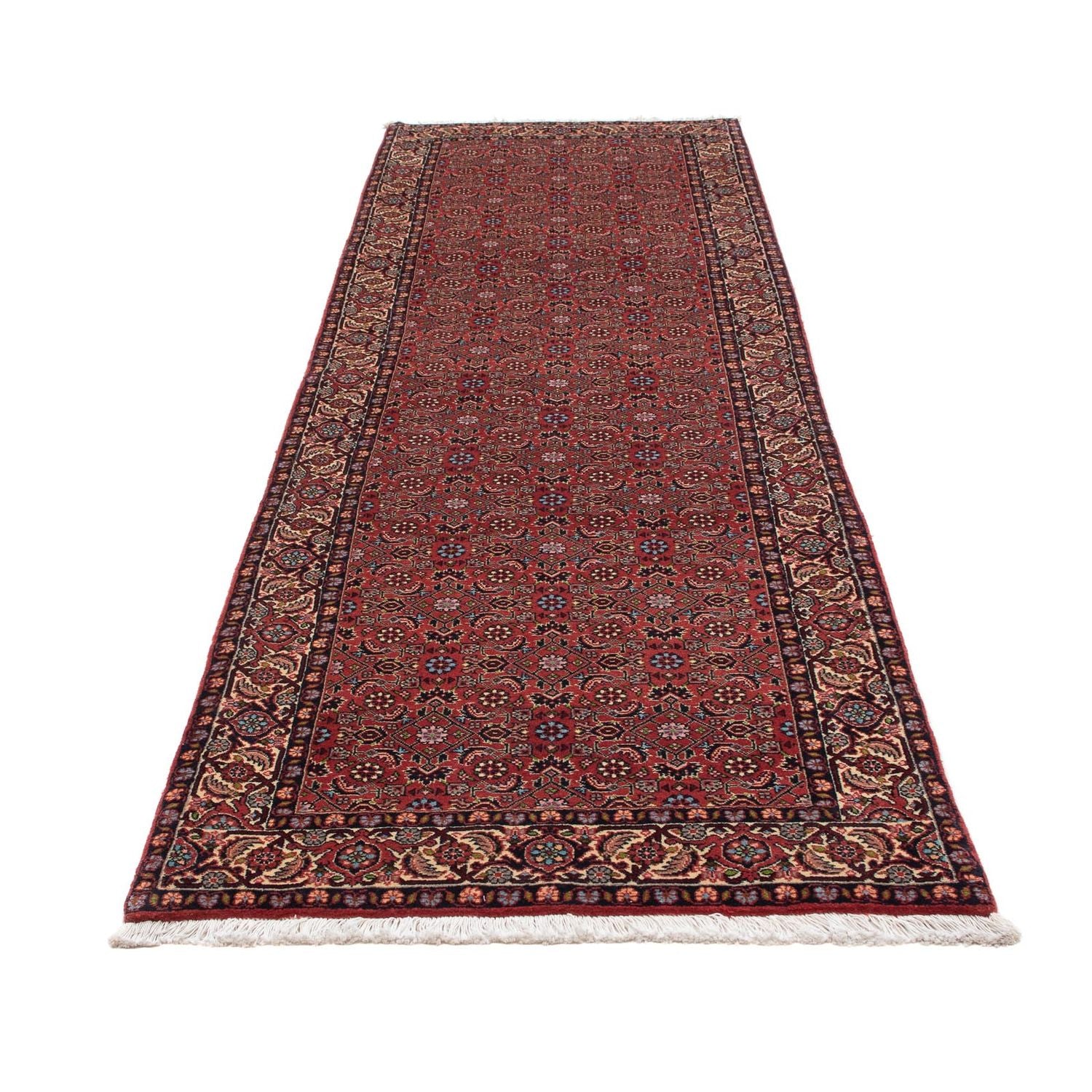 Alfombra de pasillo Alfombra persa - Bidjar - 290 x 85 cm - rojo oscuro