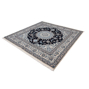 Alfombra persa - Nain cuadrado  - 198 x 196 cm - azul oscuro