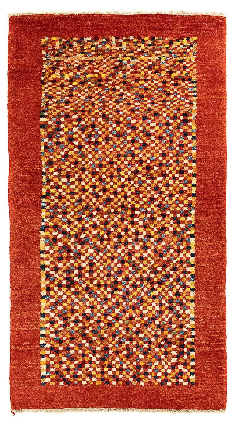 Alfombra Gabbeh - Persa - 135 x 72 cm - rojo oscuro