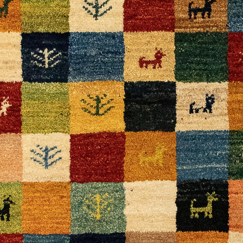 Alfombra Gabbeh - Persa - 136 x 72 cm - rojo oscuro