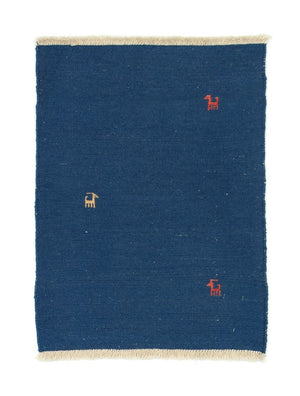 Alfombra Gabbeh - Persa - 86 x 63 cm - azul oscuro