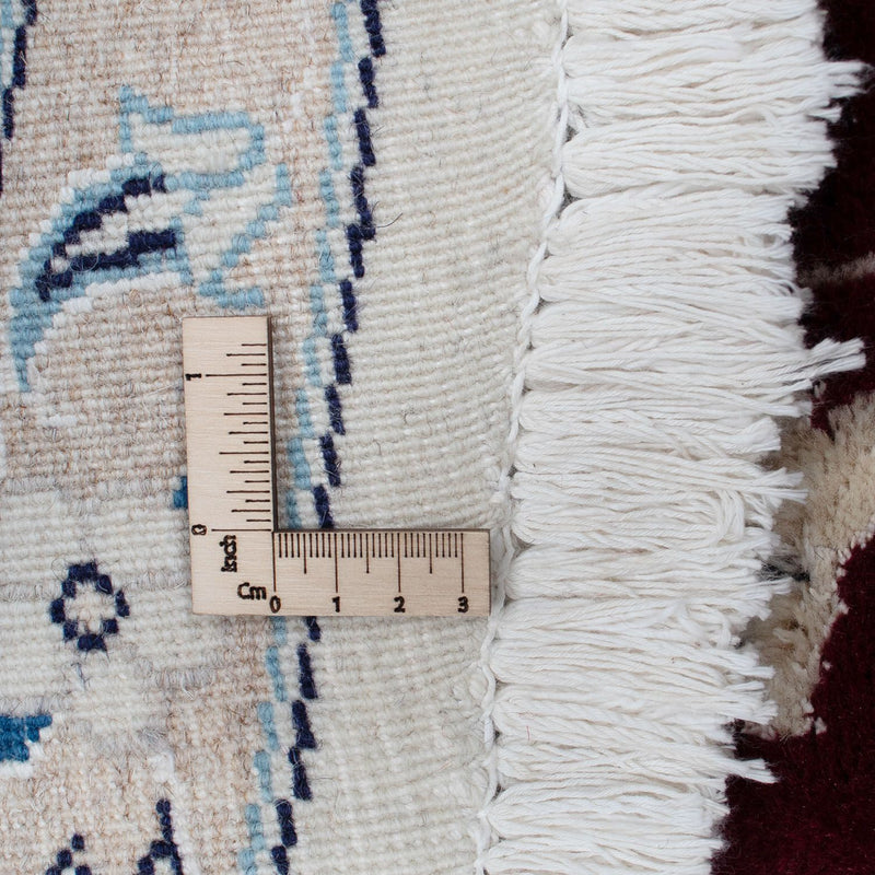Alfombra Persa - Nain - Real - 250 x 250 cm - rojo oscuro