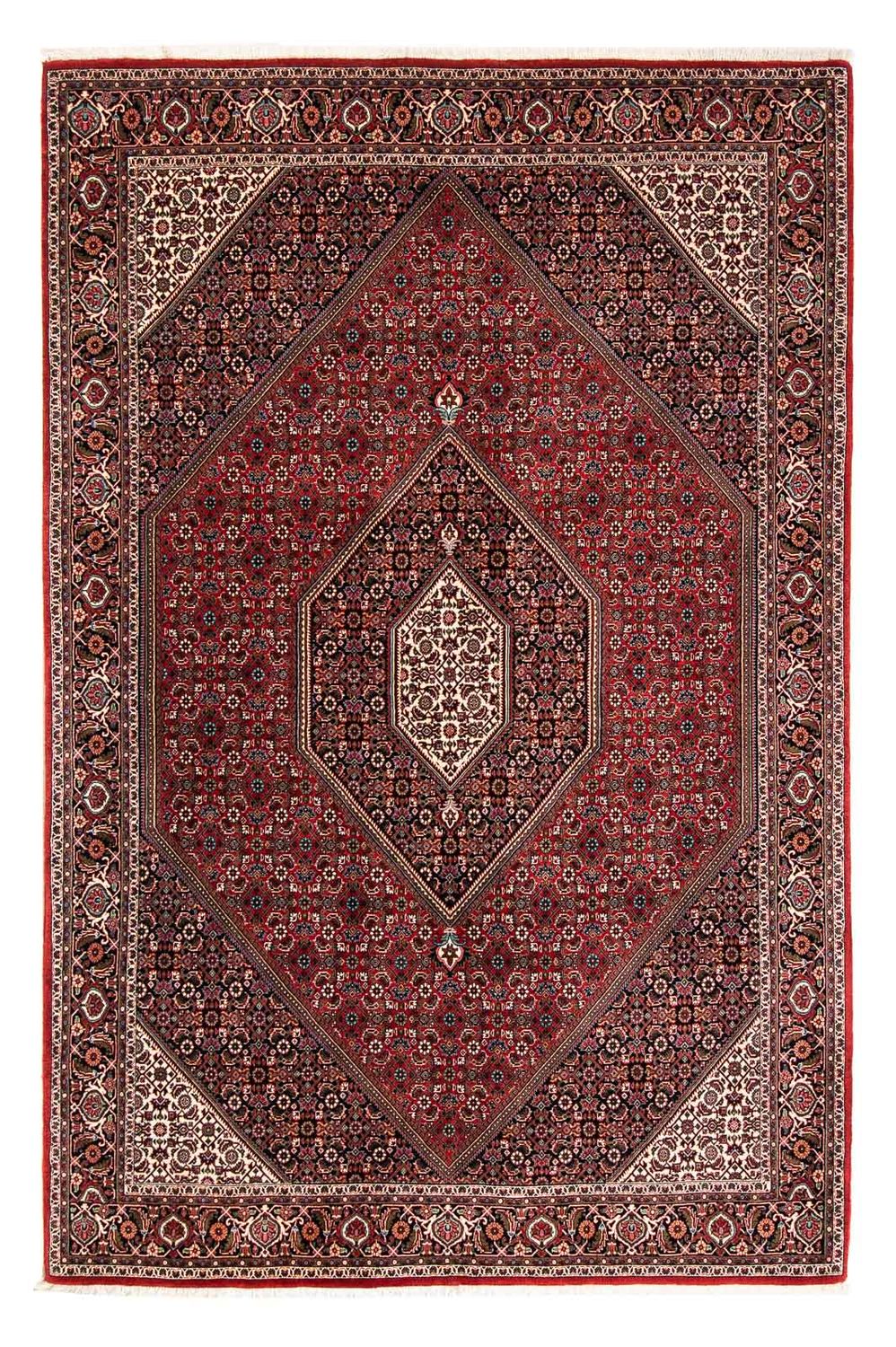 Alfombra persa - Bidjar - 258 x 169 cm - rojo oscuro