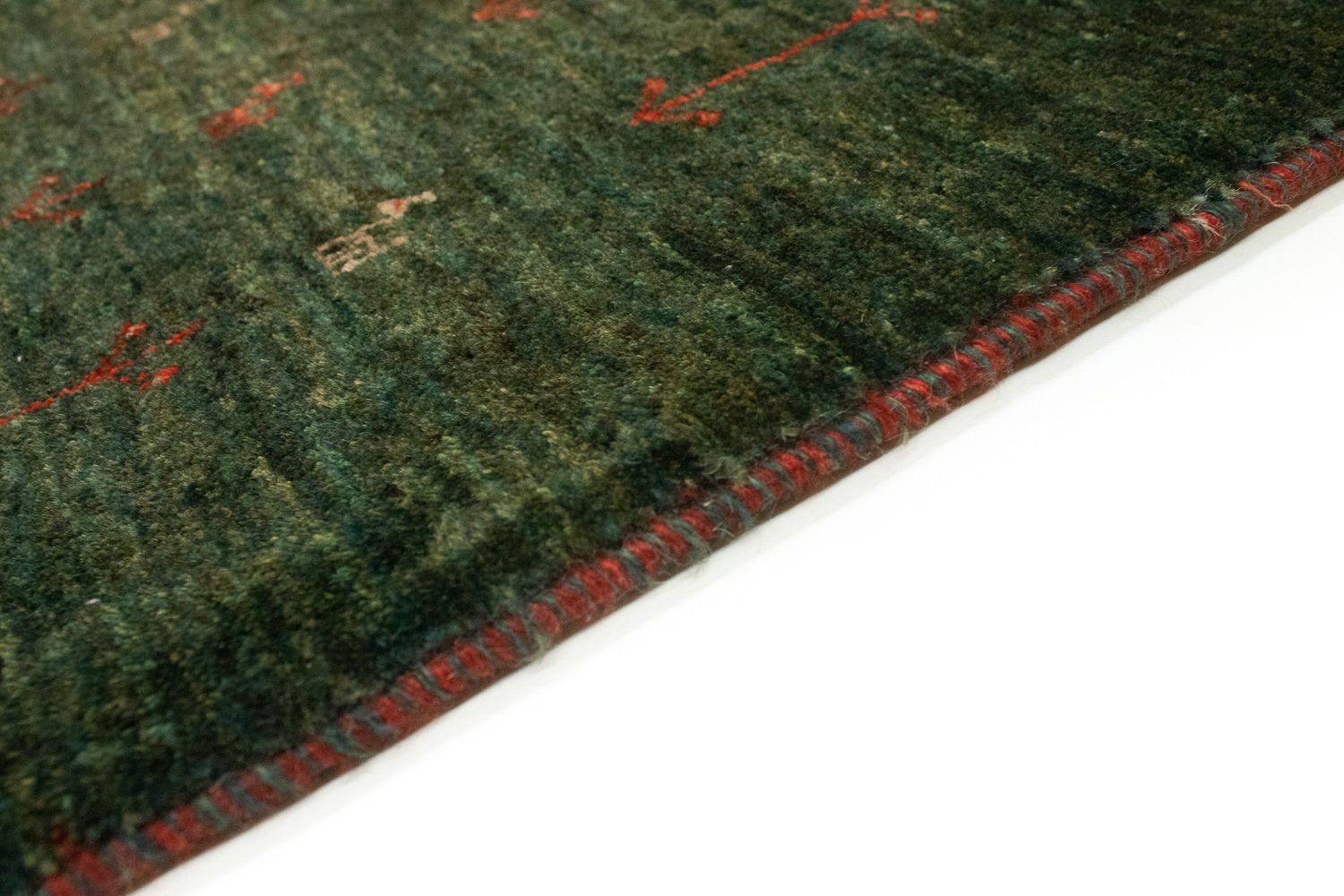 Alfombra de pasillo Alfombra Gabbeh - Loribaft Persa - 209 x 87 cm - verde