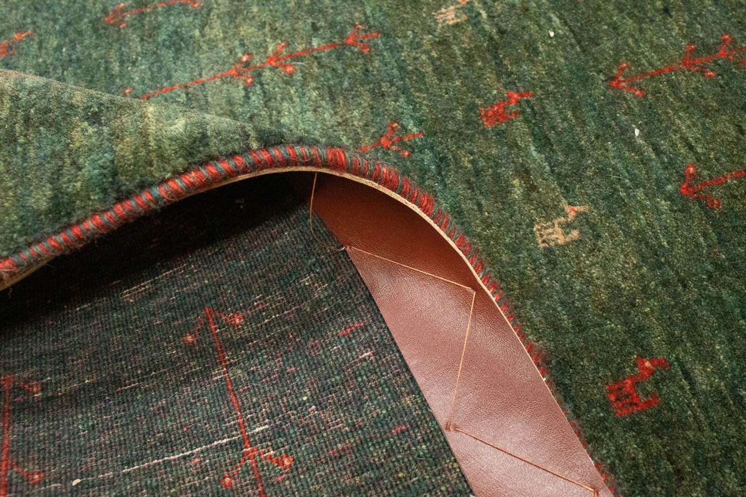 Alfombra de pasillo Alfombra Gabbeh - Loribaft Persa - 209 x 87 cm - verde