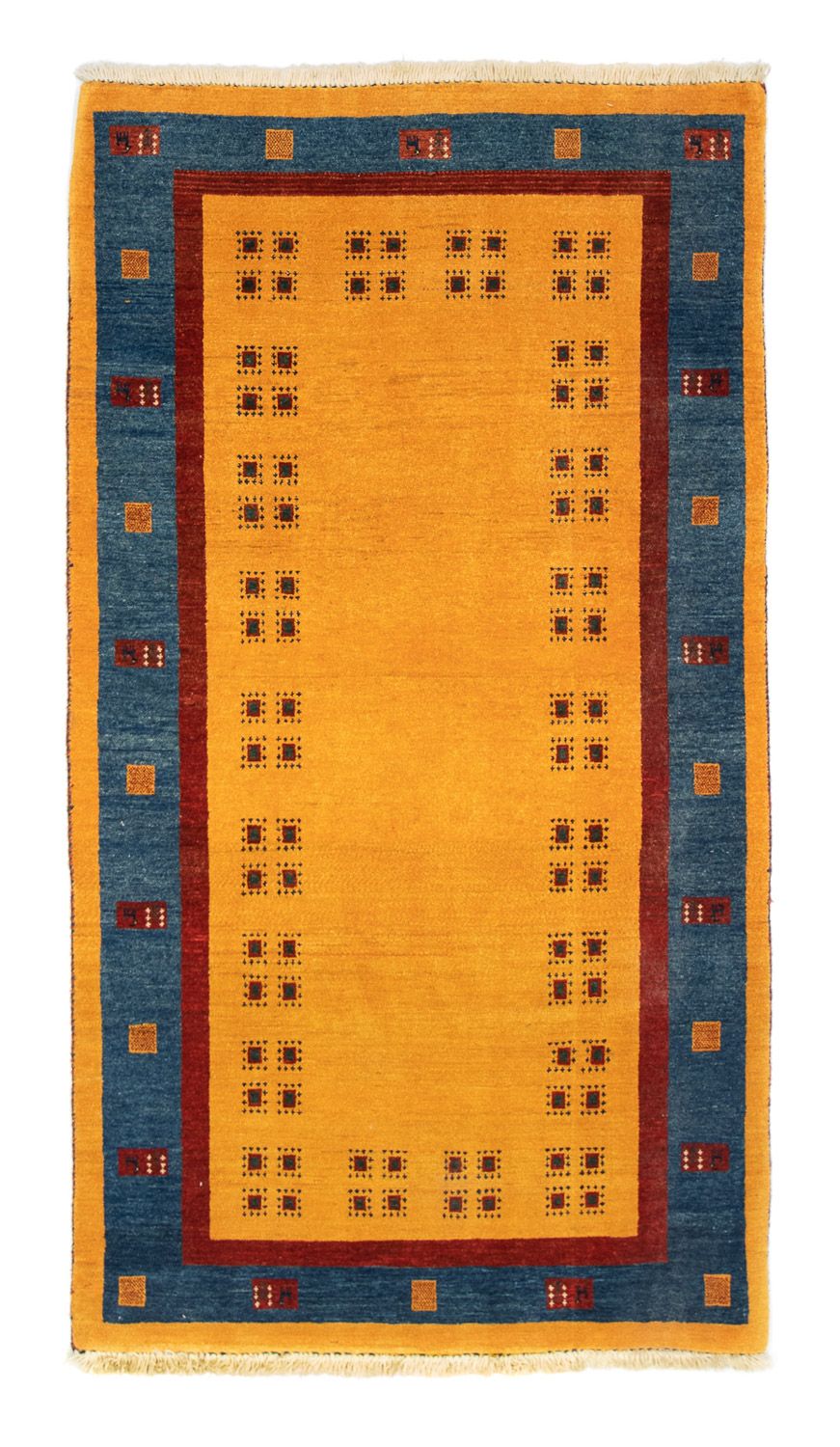 Alfombra de pasillo Alfombra Gabbeh - Loribaft Persa - 194 x 103 cm - oro