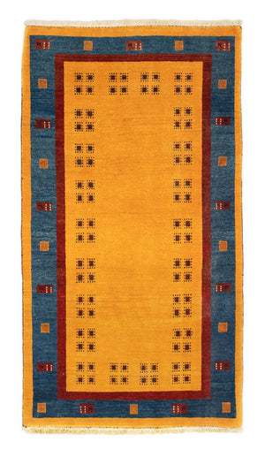 Alfombra de pasillo Alfombra Gabbeh - Loribaft Persa - 194 x 103 cm - oro