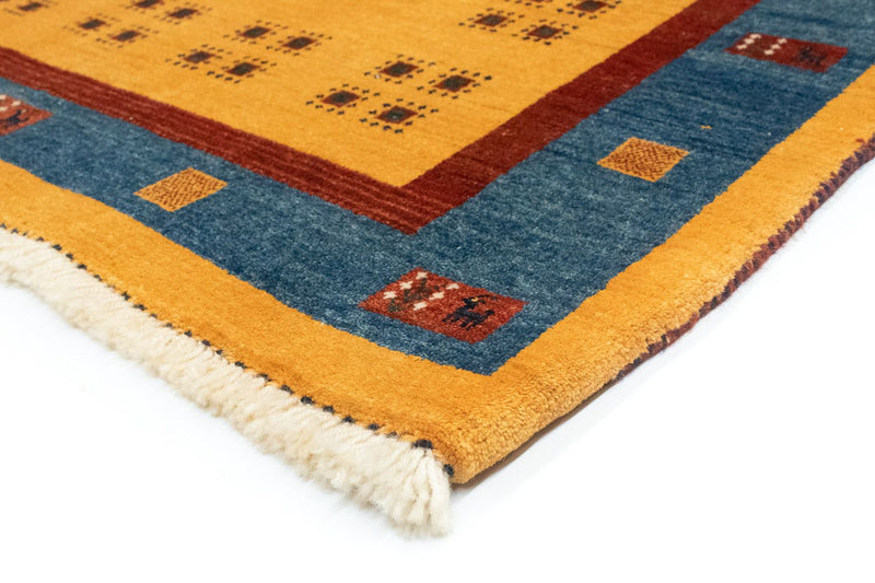 Alfombra de pasillo Alfombra Gabbeh - Loribaft Persa - 194 x 103 cm - oro