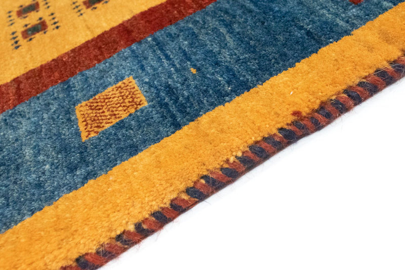 Alfombra de pasillo Alfombra Gabbeh - Loribaft Persa - 194 x 103 cm - oro