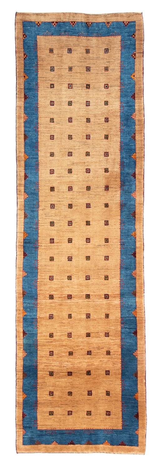 Alfombra de pasillo Alfombra Gabbeh - Loribaft Persa - 300 x 85 cm - marrón claro