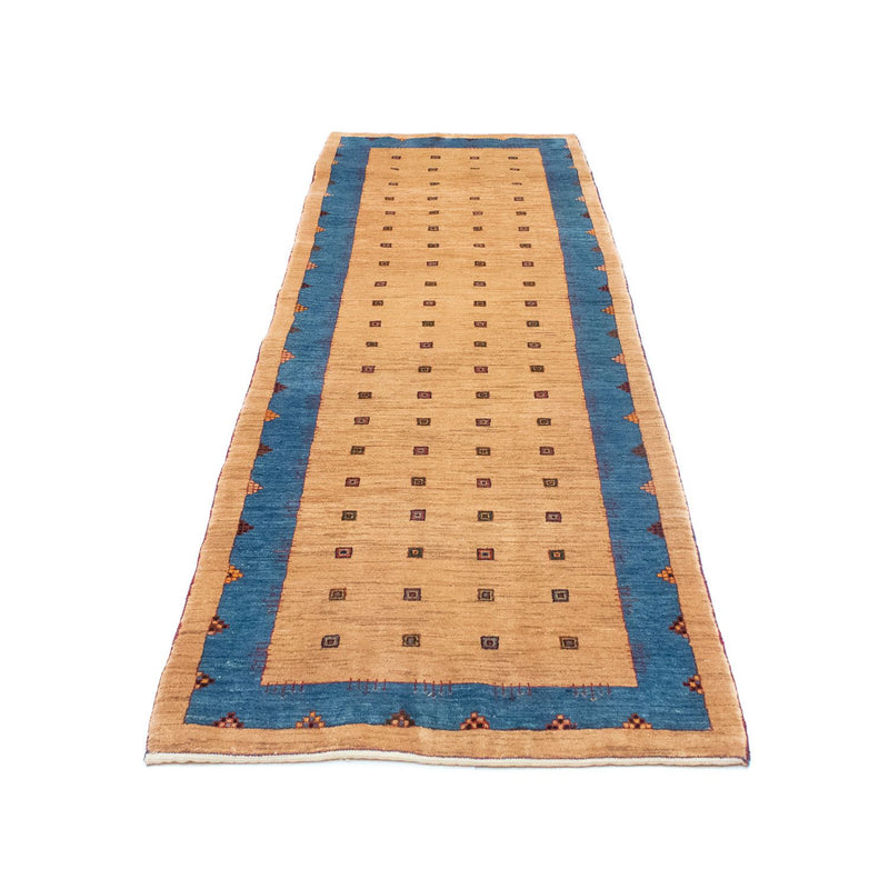 Alfombra de pasillo Alfombra Gabbeh - Loribaft Persa - 300 x 85 cm - marrón claro