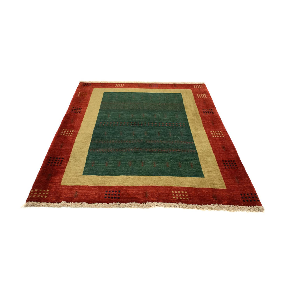 Alfombra Gabbeh - Loribaft Persa - 181 x 127 cm - verde