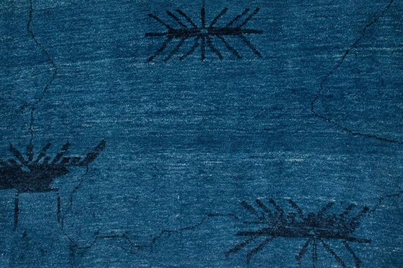 Alfombra Gabbeh - Loribaft Persa - 150 x 102 cm - azul oscuro