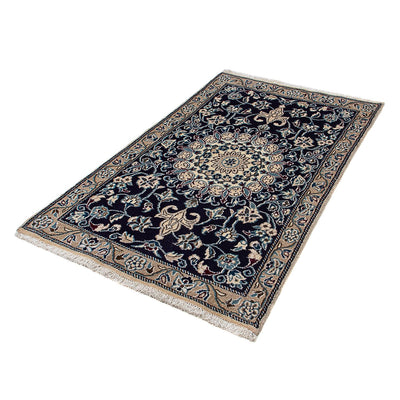 Alfombra persa - Nain - 134 x 88 cm - azul oscuro