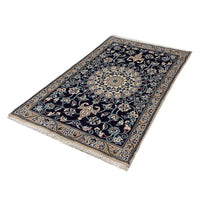 Alfombra persa - Nain - 134 x 88 cm - azul oscuro