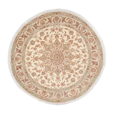 Alfombra Persa - Tabriz - Real redondo  - 146 x 146 cm - beige