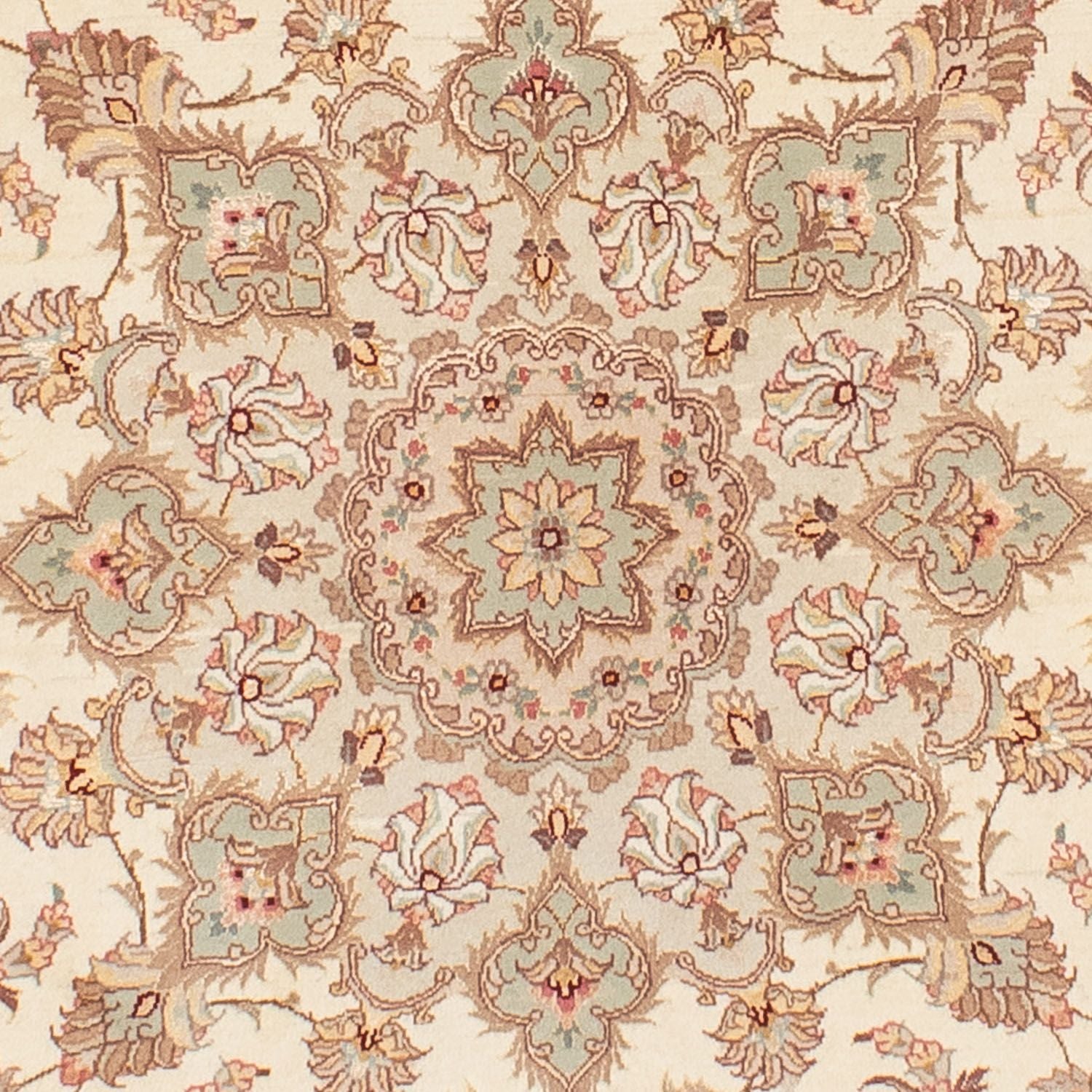 Alfombra Persa - Tabriz - Real redondo  - 146 x 146 cm - beige