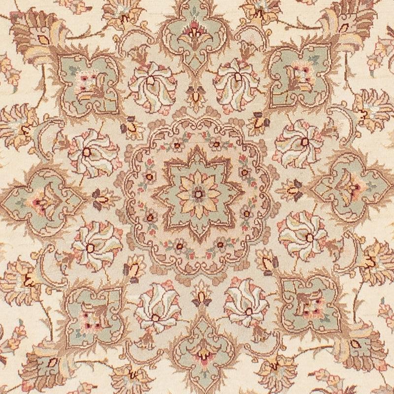 Alfombra Persa - Tabriz - Real redondo  - 146 x 146 cm - beige