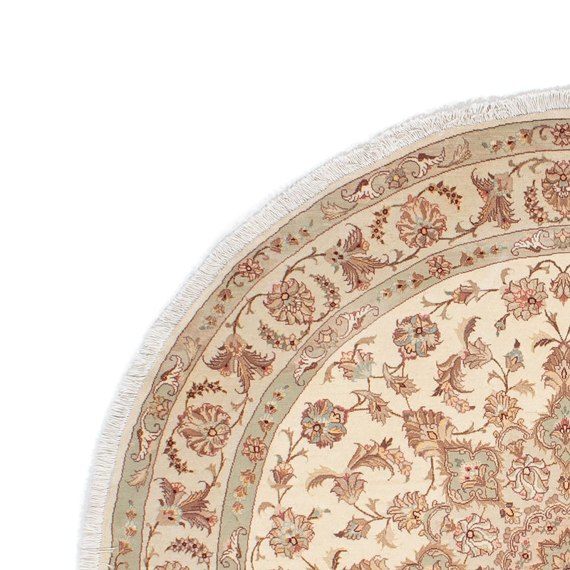 Alfombra Persa - Tabriz - Real redondo  - 146 x 146 cm - beige