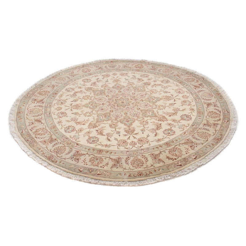 Alfombra Persa - Tabriz - Real redondo  - 146 x 146 cm - beige