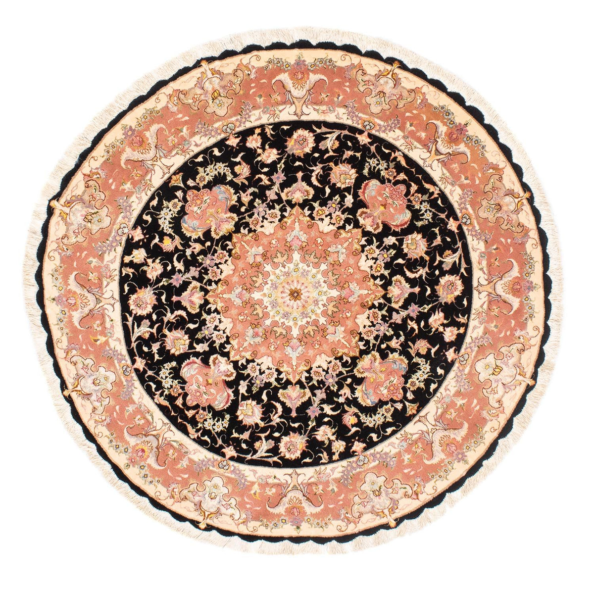 Alfombra Persa - Tabriz - Real redondo  - 153 x 153 cm - azul oscuro