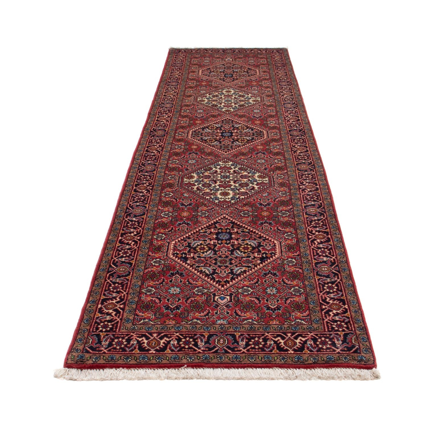 Alfombra de pasillo Alfombra persa - Bidjar - 305 x 82 cm - rojo claro