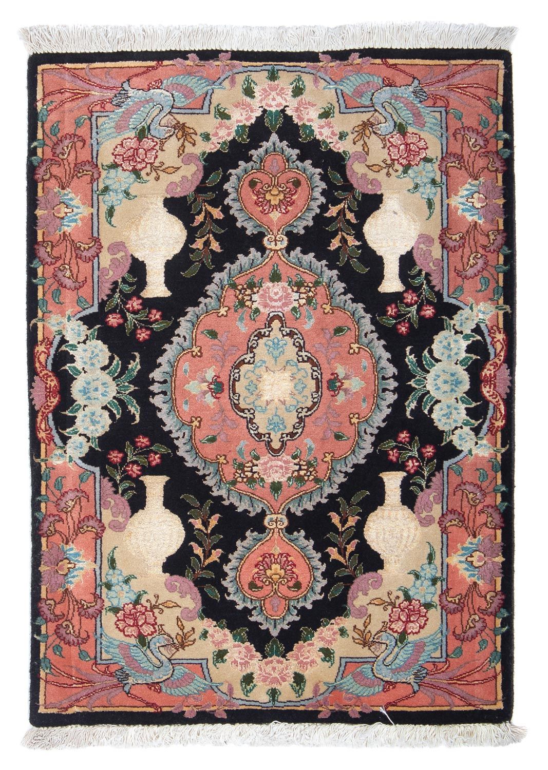 Alfombra Persa - Tabriz - Real - 92 x 65 cm - azul oscuro