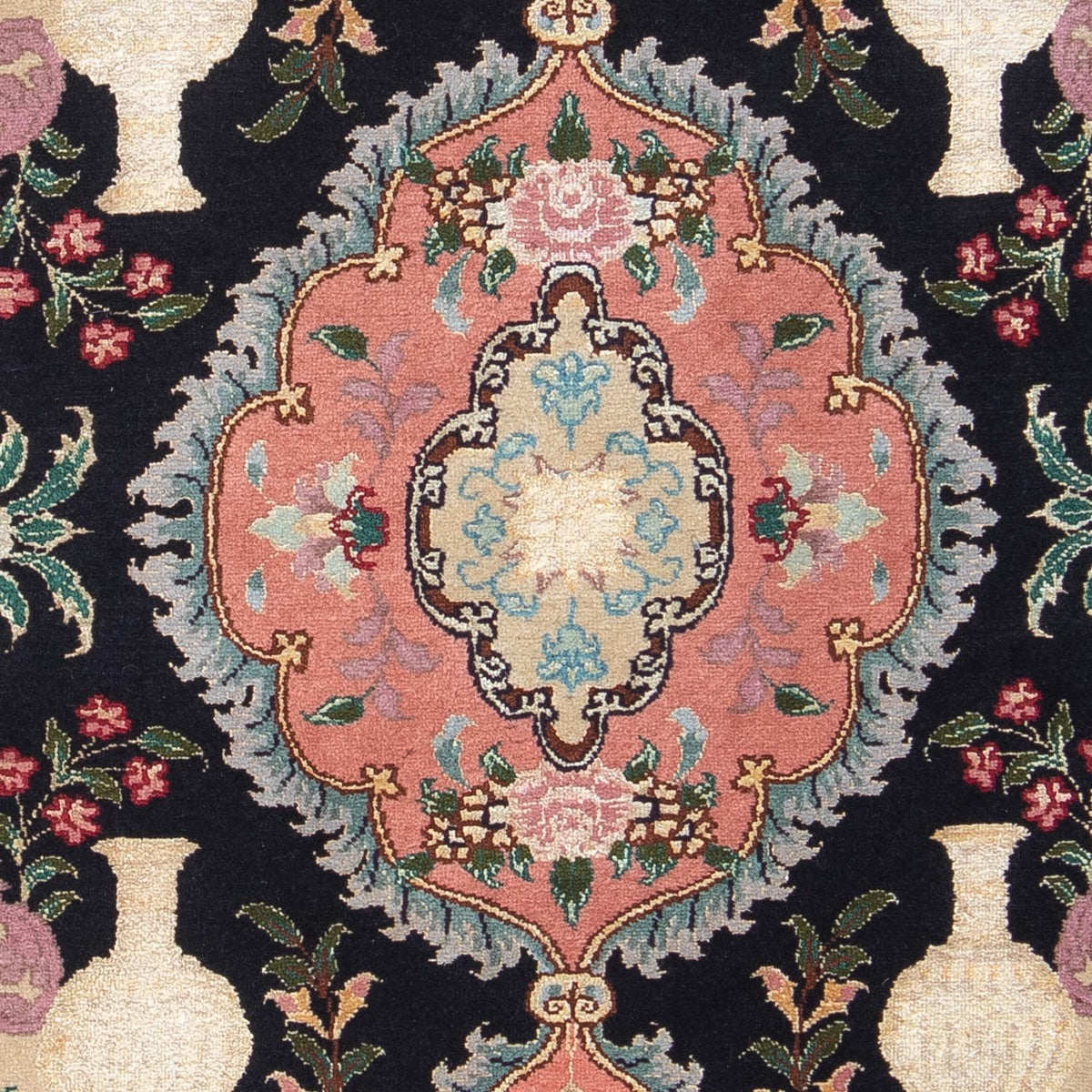 Alfombra Persa - Tabriz - Real - 92 x 65 cm - azul oscuro