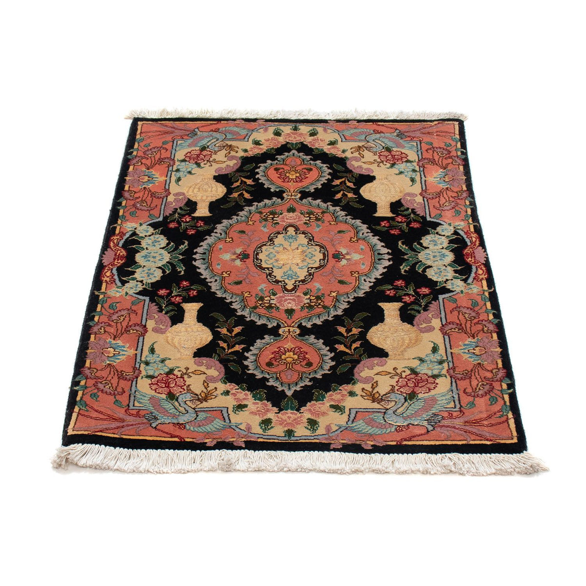 Alfombra Persa - Tabriz - Real - 92 x 65 cm - azul oscuro