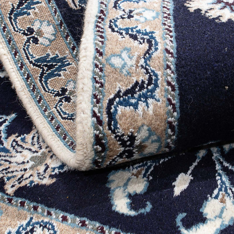 Alfombra persa - Nain - 144 x 97 cm - azul oscuro