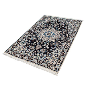 Alfombra persa - Nain - 137 x 92 cm - azul oscuro
