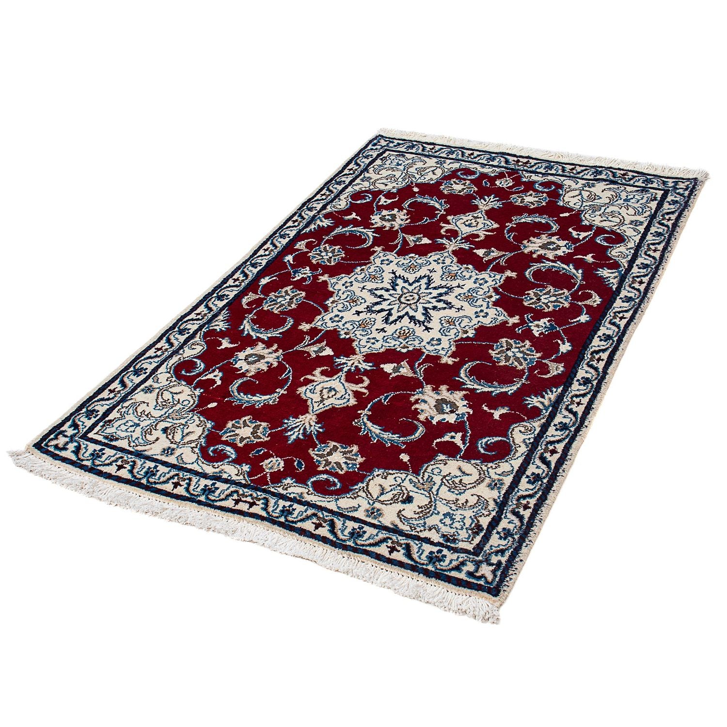 Alfombra persa - Nain - 137 x 87 cm - rojo oscuro