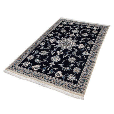 Alfombra persa - Nain - 151 x 95 cm - azul oscuro