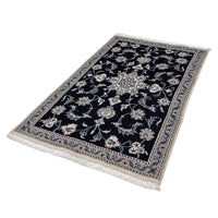 Alfombra persa - Nain - 151 x 95 cm - azul oscuro