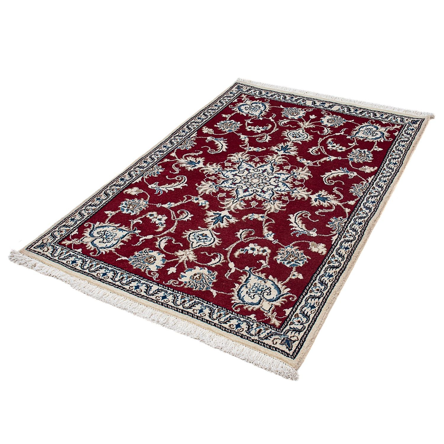 Alfombra persa - Nain - 142 x 95 cm - rojo oscuro