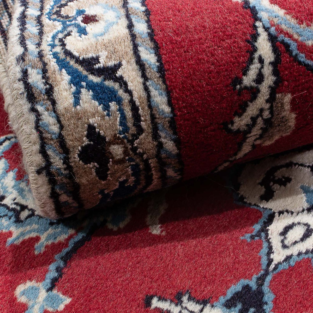 Alfombra persa - Nain - 135 x 88 cm - rojo oscuro