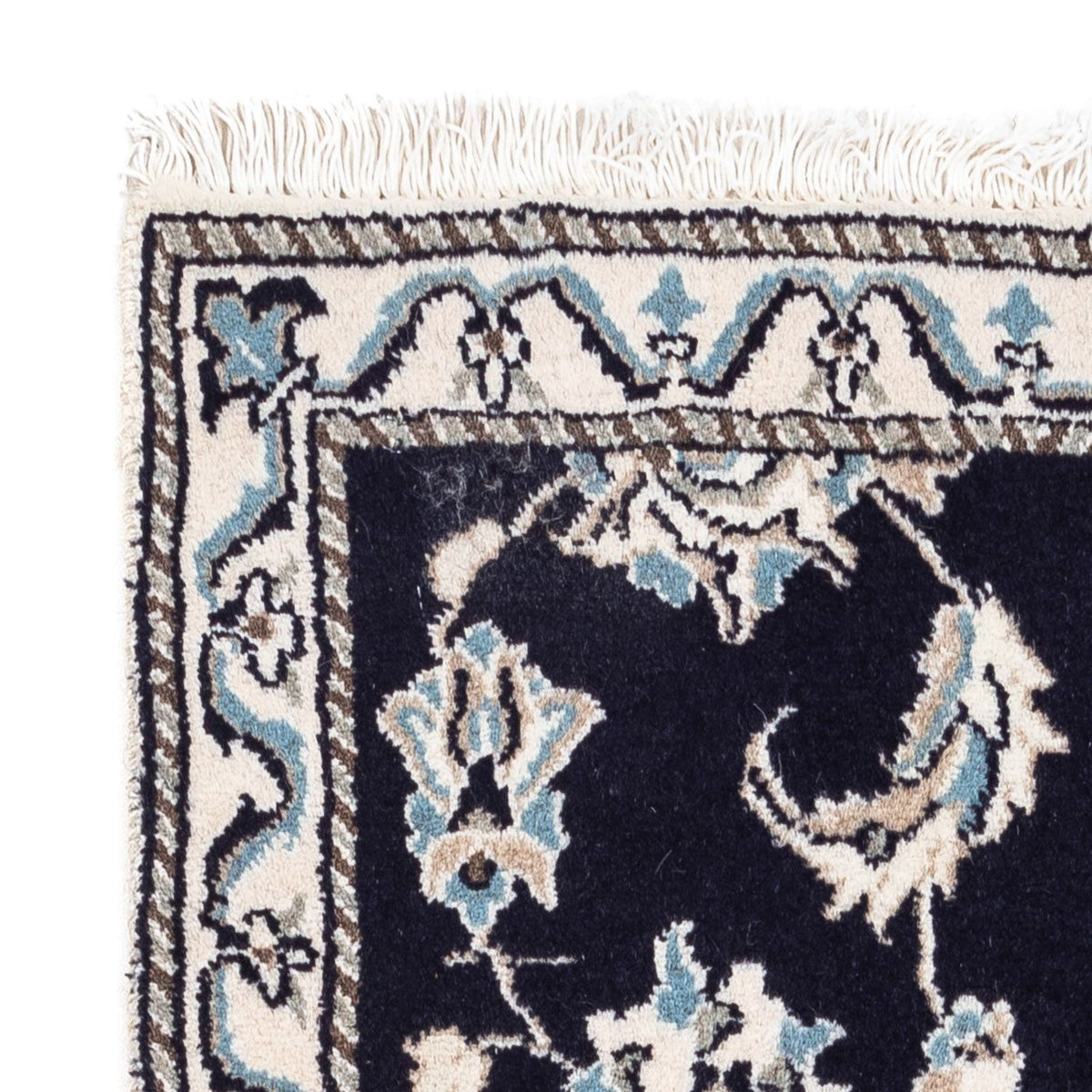 Alfombra persa - Nain - 142 x 66 cm - azul oscuro