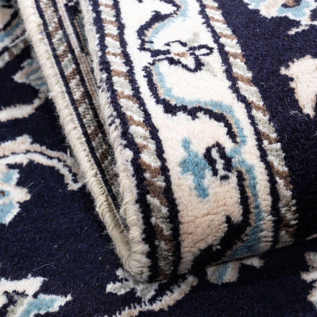 Alfombra persa - Nain - 142 x 66 cm - azul oscuro