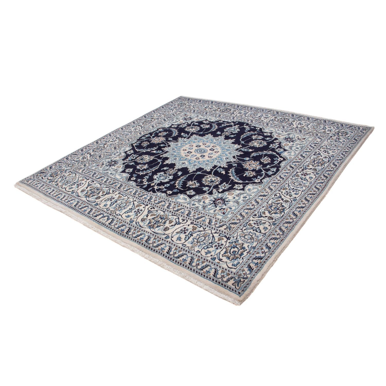 Alfombra persa - Nain cuadrado  - 200 x 196 cm - azul oscuro