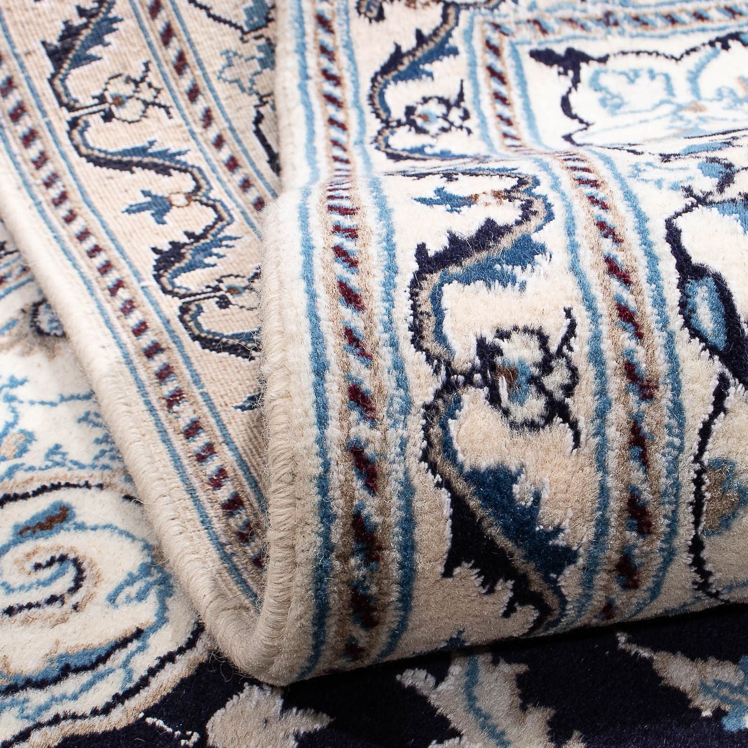 Alfombra persa - Nain - 245 x 195 cm - azul oscuro