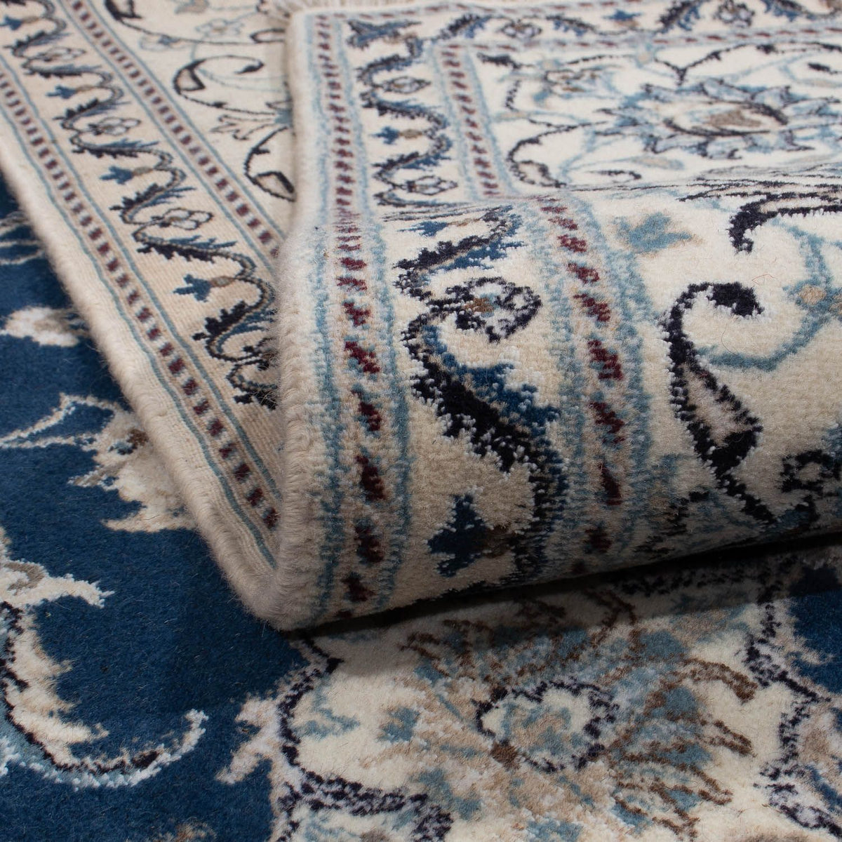 Alfombra persa - Nain - 345 x 244 cm - azul oscuro