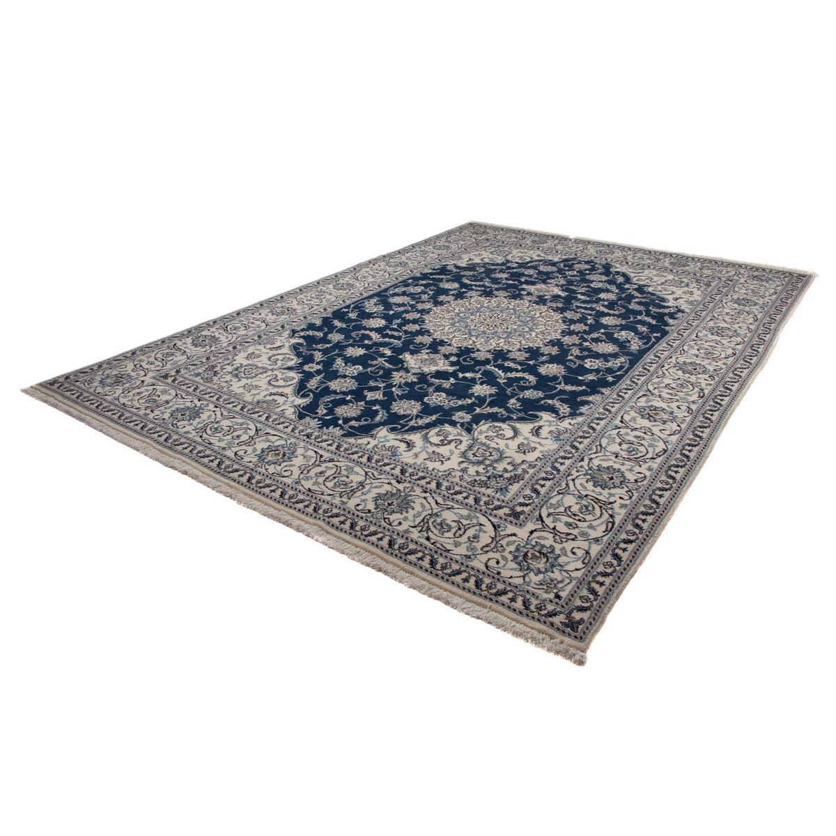 Alfombra persa - Nain - 345 x 244 cm - azul oscuro