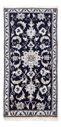 Alfombra persa - Nain - 136 x 68 cm - azul oscuro